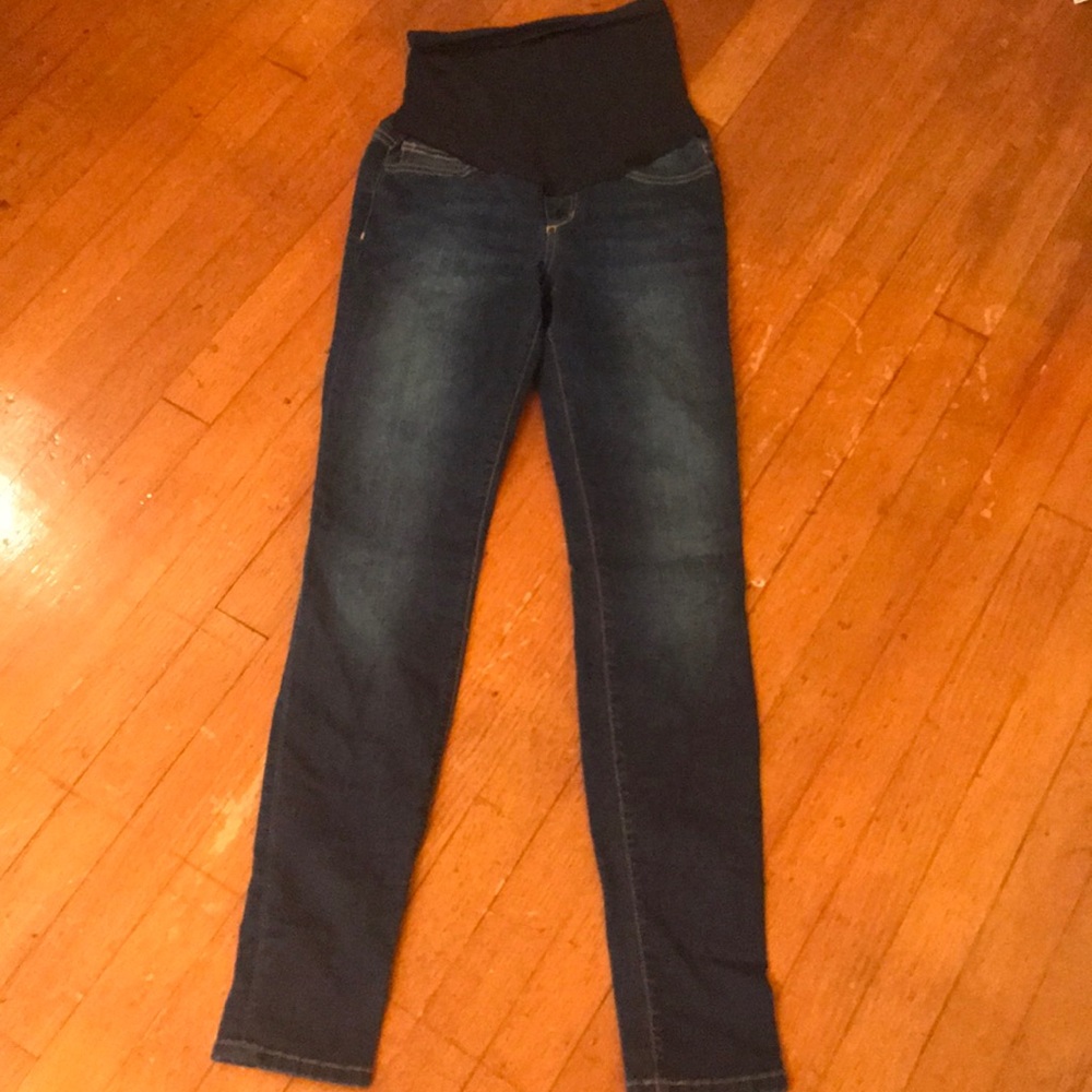 Dark denim maternity jeans